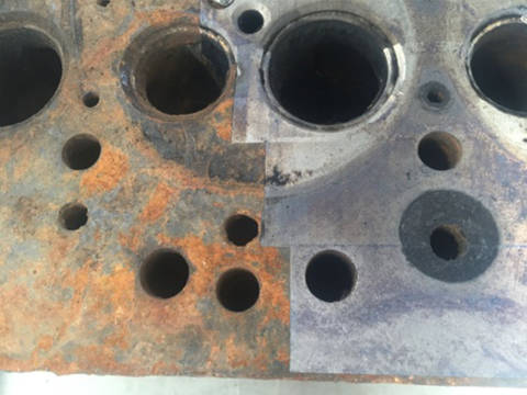 Engine laser rust removal