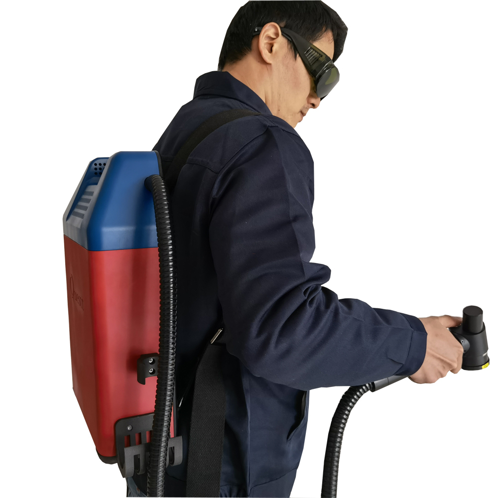 product-QUESTT-Factory Price Metal Rust Removal 20w 50w 100W Backpack Laser Cleaning Machine-img