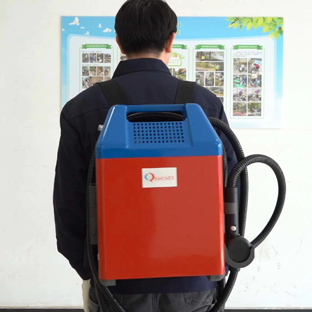 product-Portable backpack laser rust removal 50w 100w fiber laser cleaning machine with lithium batt-1