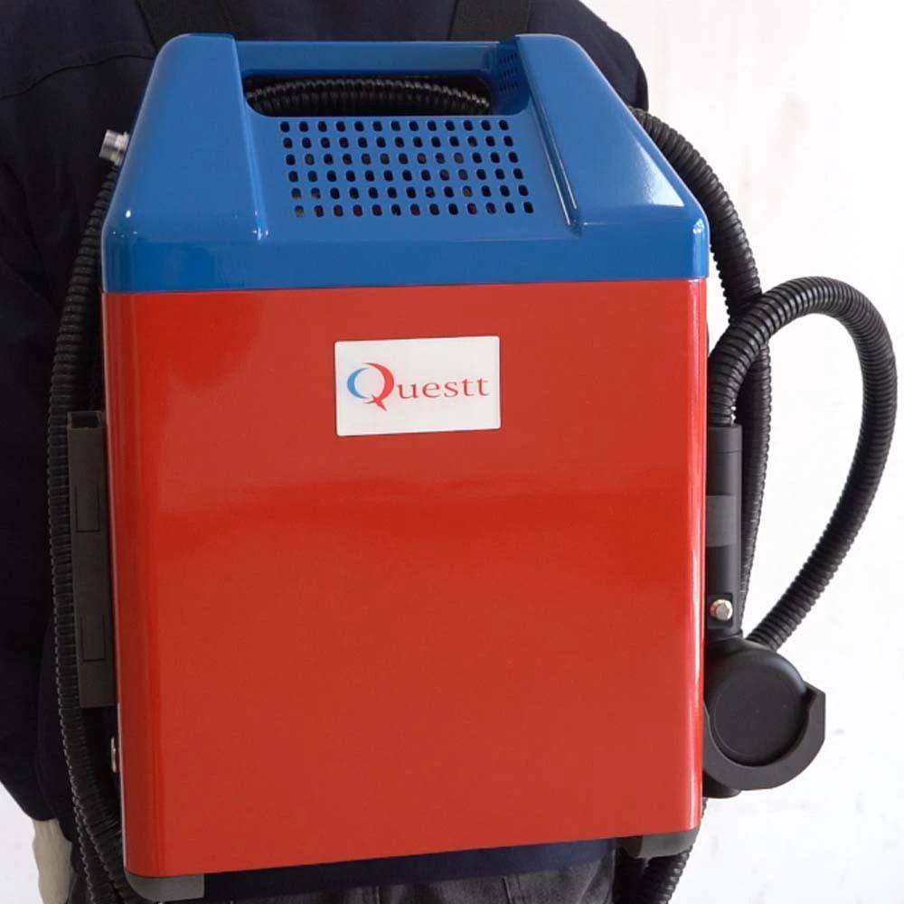 product-QUESTT-Portable backpack laser rust removal 50w 100w fiber laser cleaning machine with lithi